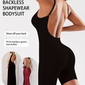 Resim 1 adet Kadınlar için Dikişsiz Sırtı Açık Bodysuit - Orta Basınçlı Karın Kontrolü Şekillendirici, Makinede Yıkanabilir Düz Renk Günlük ve Özel Durumlar için, Zarif Sırtı Açık Tasarım ile Orta Esneklik 