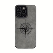 Resim Basit Pusula Desenli Cep Telefonu Kılıfı iPhone 16/16Pro/16ProMax/16Plus/15/15Plus/15Pro/15Promax, 14/14Plus/14Pro/14Promax, 13/13Pro/13Promax, 12/12Pro/12Promax, 11 /11Pro/11ProMax, 7/8plus, XR/Xs/XsMax için, Düşmeye Karşı Koruyucu ve Dayanıklı, Yapay Deri, Güzel ve Muhteşem 