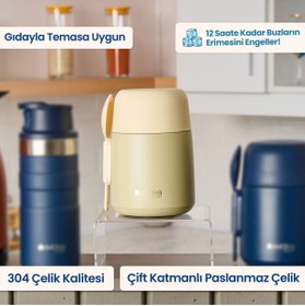 Resim KUT FLY Kitchen Yemek Termosu - Bej - 500 ml 