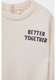 Resim Defacto Erkek Bebek Bisiklet Yaka Baskılı Kazak A3851a525auer233 Ekru 