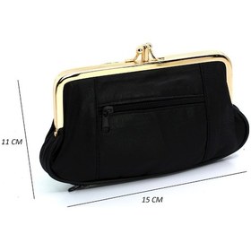 Resim Ollbag Hakiki Deri Klipsli Kadın Cüzdanı - Siyah 