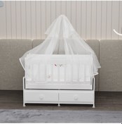 Resim Elegant Yıldız 4 Bebek Odası Takımı Yatak Uykuseti - Beyaz Beyaz 