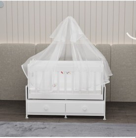 Resim Elegant Yıldız 4 Bebek Odası Takımı Yatak Uykuseti - Beyaz Beyaz 