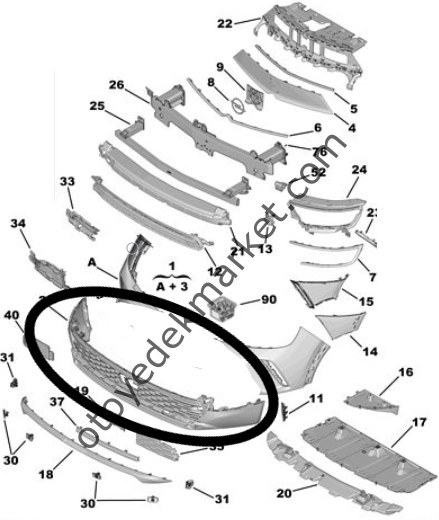 Opel Mokka (2021-2024) Ön Tampon Alt Parça (Orjiinal) Fiyatı ve