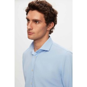 Resim D'S Damat Ds Damat Slim Fit Mavi Düz Gömlek 4HE02TR00139M 