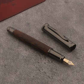 Resim 1 adet Kaplan Desenli Ahşap Dolma Kalem - Yeniden Doldurulabilir Mürekkep, Orta Uç, Tıklamalı Kapak - Ofis ve Çalışma İçin Şık Yazma Aracı, Hediye Kırtasiye 