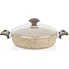 Resim Creamy Sığ Tencere 24 Cm Kahverengi - Krem 