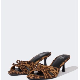Resim DeFacto Kadın Leopar Desenli Yüksek Taban Topuklu Terlik E2507AX25SMKR1 Çok Renkli 