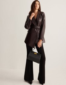 Resim Kuplu Şıklık Kemerli Blazer - Bordo / M 