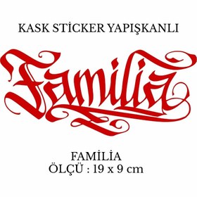 Resim Motor Kask Sticker FAMILIA Kırmızı 