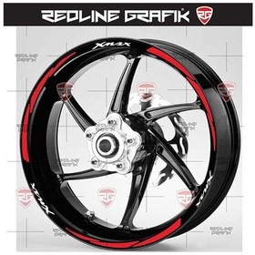 Resim Yamaha Xmax Jant Şeridi Kırmızı Beyaz 