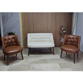 Resim Azra Mobilya Deri Çay Seti Koltuk Takımı Oturma Grubu Cafe Mobilya Ofis-büro Mobilya Balkon Mobilya Krem-taba 