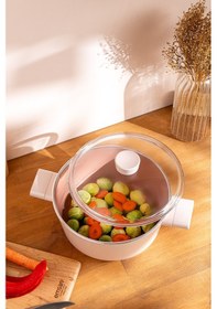 Resim Emsan Swiss Crystal Derin Tencere Pembe 24 CM 