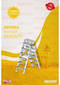 Resim Yakut Serisi 6+6 Alüminyum Çift Çıkışlı Merdiven Ev, Bahçe Ve İş Yerleri İçin Pratik Kullanım 1 Adet 