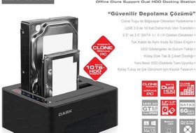 Resim Dark Storex Dk-Ac-Dsd26C, Çiftli 3.5"/2.5" Usb3.0 Sata Disk İstasyonu 