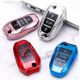 Resim Peugeot Uyumlu 308 Süperlüx Parlak Anahtar Kılıfı 