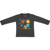 Resim Popique Organics Galaxy Uzun Kollu Füme Organik T-Shirt 