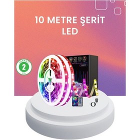 Resim 10 Metre Telefon Kontrollü Smart Şerit Led Usb Rgb Kumandalı Beyaz 