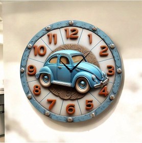 Resim Araba Çocuk Renkli Baskı Desenli Sayılı Hediyelik Ahşap Sessiz Tablo Duvar Saati 154 Renkli 