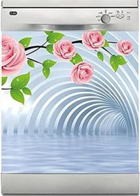 Resim Makinesi Sticker Kaplama Beyaz Eşya Kaplama 3d Tünel Pembe Güller 