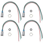 Resim 4 Adet 10mm M10 Ön Kablo Metal Işık, 3-6v Ortak Anot, Kırmızı+yeşil Led, Ip67 Ik10, Araç/endüstriyel Kontrol 