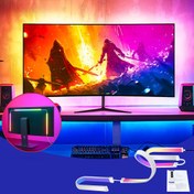 Resim Akıllı RGB LED Oyun Şerit Işıkları Yazılım Kontrolü ile, Bilgisayar Monitörü için USB Güçlü Müzik Senkronizasyon Işık Çubuğu, Canlı Yatak Odası Dekoru, Cilalı Bitiş, USB Kablosu Dahil 