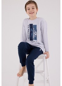 Resim U.S. Polo Assn. U.s. Polo Assn Erkek Çocuk Gri Pijama Takımı 5274-48744 Gri 