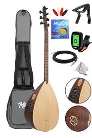 Resim Yonka B-241K Kısa Sap Ceviz Ağacı Gövde Yüksek Kaliteli Saz Bağlama Seti 