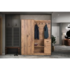 Resim Moderniya Mobilya Flora 2 Kapılı Ceviz Portmanto Ayakkabılık 