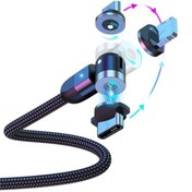 Resim 3 In 1 Şarj Kablosu Manyetik Led Işıklı Hızlı Şarj 3A Usb-C 