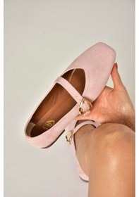 Resim Fox Shoes Y726632602 Pudra Süet Kalp Toka Detaylı Kadın Babet Pudra 