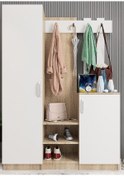 Resim Efes Portmanto Vestiyer Meşe Beyaz-135 cm 