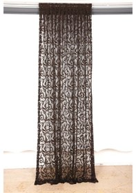 Resim Sultan 2 Acı Kahve Renk Hazır Dikilmiş Pileli Fon Perde 75x260 Cm 