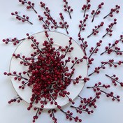 Resim 21 adet Gerçekçi Kırmızı Akçaağaç Çiçeği - Noel Ağaçları, Çelenkler, Merkezler için Süsler - Bakımı Gerektirmeyen Tatil Süsleri - Dayanıklı Çiçek Kütleleri İç/Dış Mekan Kullanımı için - Ev, Ofis, Parti Süsleri için Mükemmel - Noel ve Yeni Yıl Süsleri, Şenlikli Düzenleme, Doğal Görünüm, Uzun Süreli Süsler, Süs Aksesuarları, Ev Süsleri, Çiçek Ev Süsleri/Sütlü Çiçek Süsleri, Noel Süsleri 