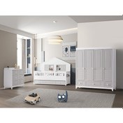Resim Aymini Joy 4 Kapılı Bebek Odası Takımı Beyaz - Gri 