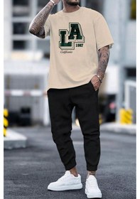 Resim Unisex Aleman Rapero 2'li Eşofman Takımı Bej 