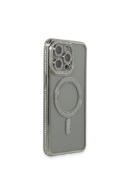 Resim artlab Art İphone 15 Pro Kılıf Joke Simli Magneticsafe Kılıf - Gri Lab 