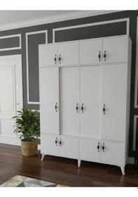 Resim Zerkaconcept Averon Portmanto Vestiyer Ayakkabılık Dolap Beyaz - M1 Beyaz 