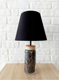 Resim Retro Now Volcano Black Cam Ayakli Abajur 