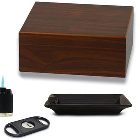Resim Cedar Alman Süper Eco Humidor Puro Seti Kahverengi 30's 