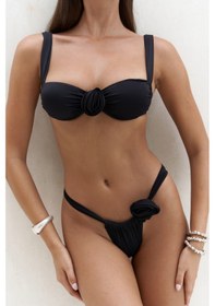 Resim Mai Collection Mai Studios Co. Larasis Çiçek Detaylı Siyah Bikini Altı Siyah 