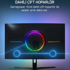 Resim Gamepower Vivid V60 27" 240 Hz 0.5 ms (DP+HDMI+USB) FHD FreeSync & G-Sync 1500R HDR Siyah RGB Curved Gaming Monitör 