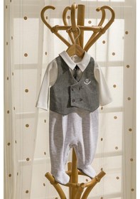 Resim Babyhola Yelekli Kravatlı Erkek Bebek Patikli Tulum 13852 001 