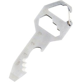 Resim Novahub Gümüş 6'sı 1 Arada Çok Amaçlı Cep Anahtarlık Araç Seti Tornavida Şişe Açacağı Gümüş Gümüş 