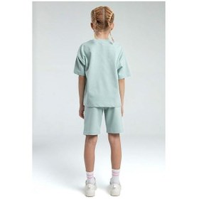 Resim Rolypoly Kız Çocuk Pamuk İki İplik Kısa Kol Şortlu Pijama Takımı Rp3590 Yeşil 