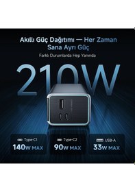 Resim Cuktech 15 Ultra Powerbank 20000 Mah 210 W Pd3.1 Süper Hızlı Şarj 165 W Kendi Şarj Tft Ekranlı Taşınabilir Şarj Cihazı 
