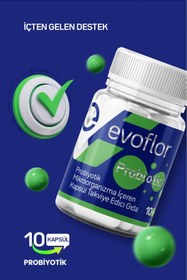 Resim EVOFLOR Probiyotik Mikroorganizma Içeren Kapsül Takviye Edici Gıda 10 Kapsül 