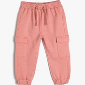 Resim Kız Bebek Basic Kargo Jogger Eşofman Altı Cepli Beli Lastikli 