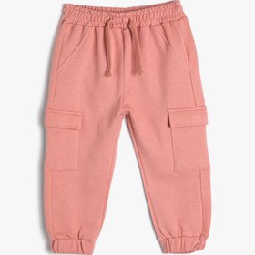 Resim Kız Bebek Basic Kargo Jogger Eşofman Altı Cepli Beli Lastikli 