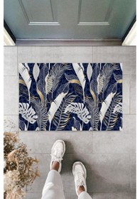 Resim Lacivert Kapı Önü Paspası K Desen K-3100 